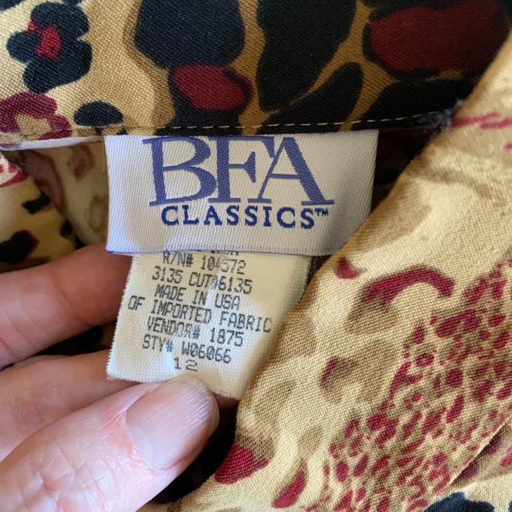 BFA Classics Womens 12 Animal Print Jacket Frog Closure Made USA Safari Vintage - Picture 5 of 8